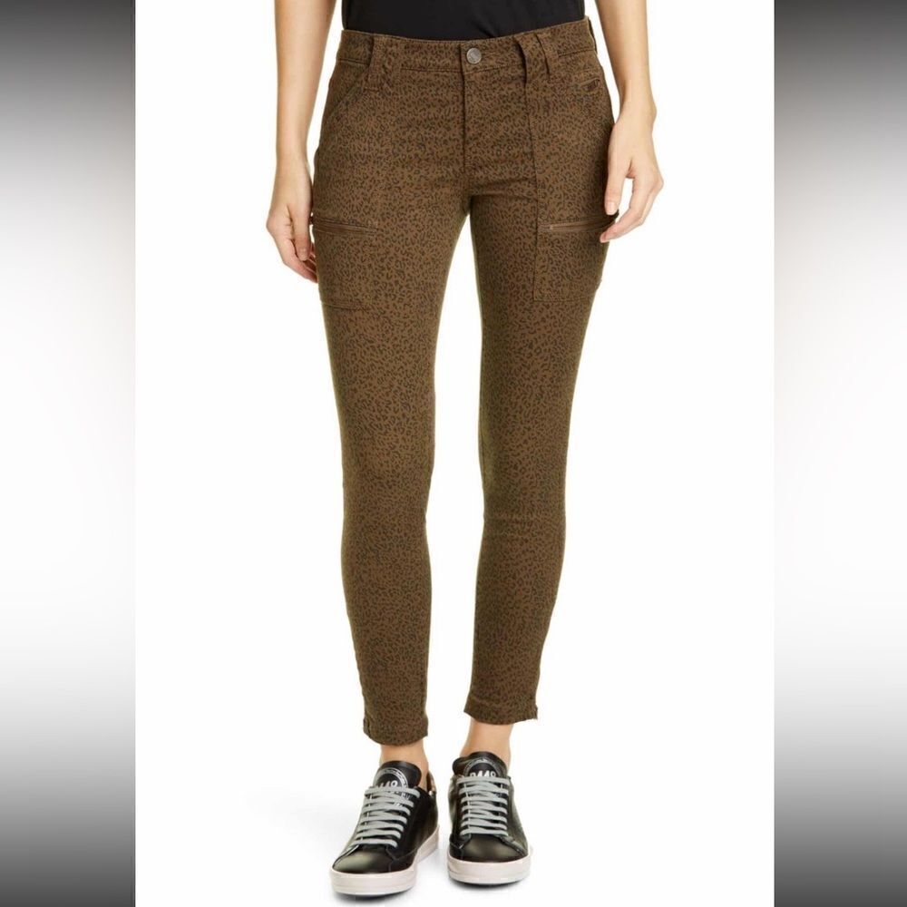 Joie Park French Army Green  Animal Print Skinny Jeans 29